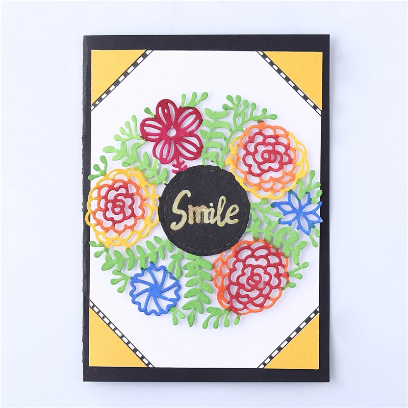 Naifumodo Цветок Цветение рамка металлические режущие штампы Новый прошитый