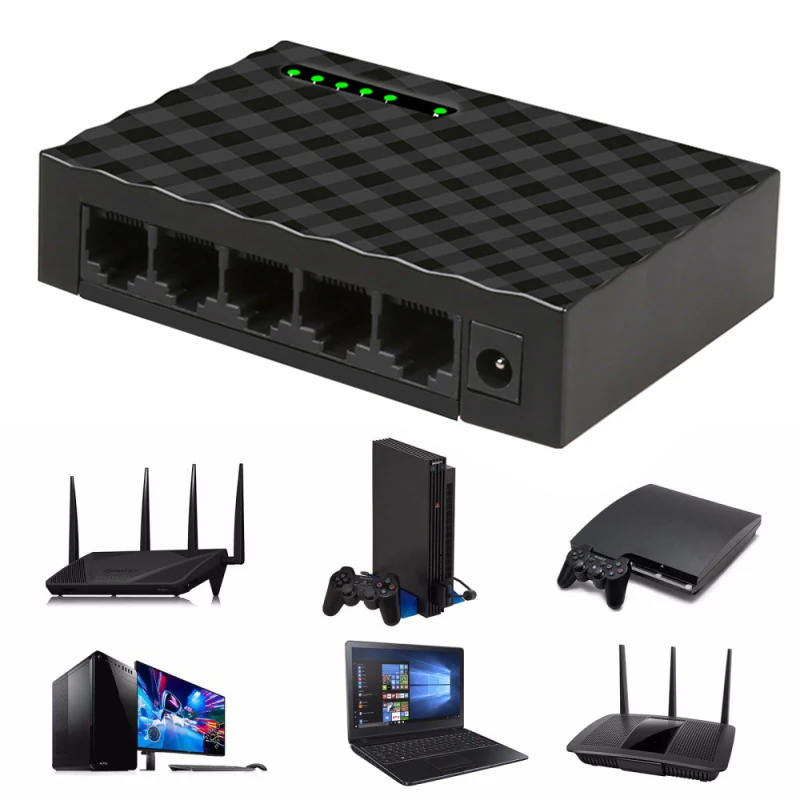 Новый гигабитный коммутатор с 5 портами 10/100/1000 Мбит/с RJ45 LAN Ethernet быстрый