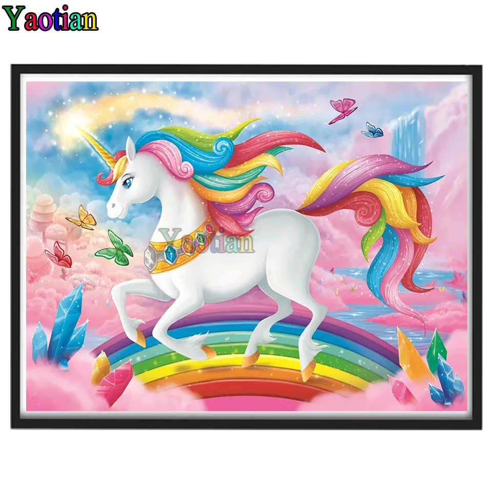 

3d diamond painting Cartoon unicorn rainbow landscape 5d diamond embroidery,diamond mosaic,full square,cross stitch,5d,diy,hobby