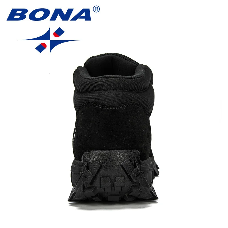 Мужская обувь для походов BONA кожаные ботинки с высоким берцем охоты активного