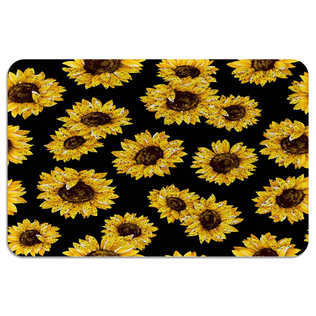 Подсолнечное растение натуральный желтый Коврик для двери ПВХ Нескользящие
