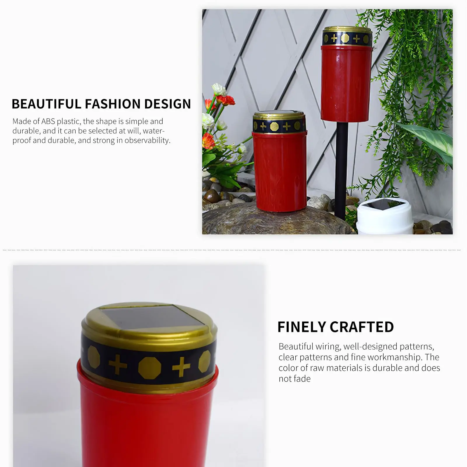 Солнечный грубые светильник IP44 Водонепроницаемый сад Кладбищенский фонарь