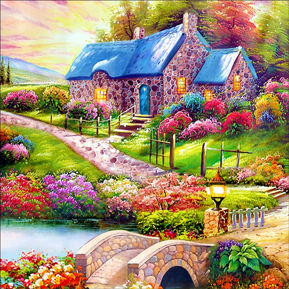 

Beautiful Village Full Drill 5D Diamond Painting Embroidery Cross Stitch 2