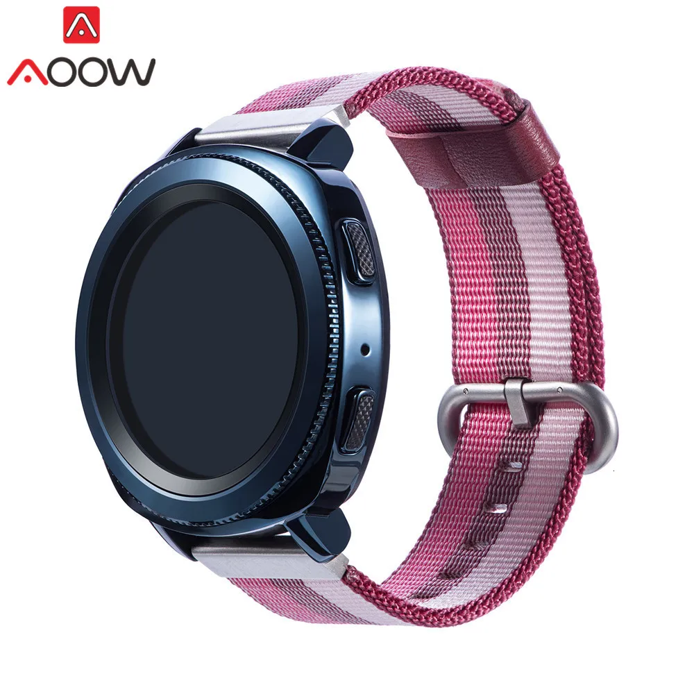 18 мм 20 мм 22 мм тканый нейлоновый ремешок для часов для samsung Galaxy Watch Active 42 мм 46 мм huawei GT Magic Huami Amazfit браслет ремешок