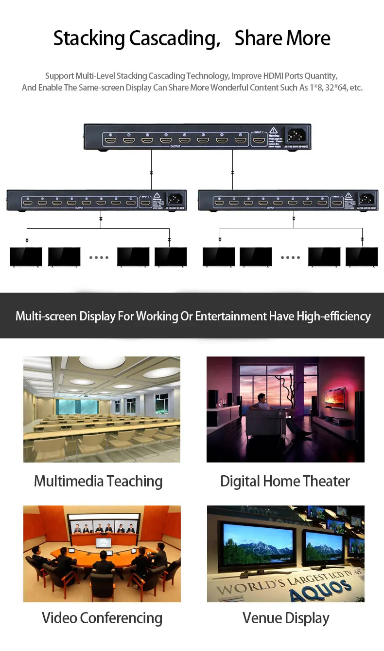 HDMI совместимый переключатель 2 0 4K 60 Гц hdml сплиттера 8 в 1 с поддержкой 1080p 3d mini hdmi 1x4