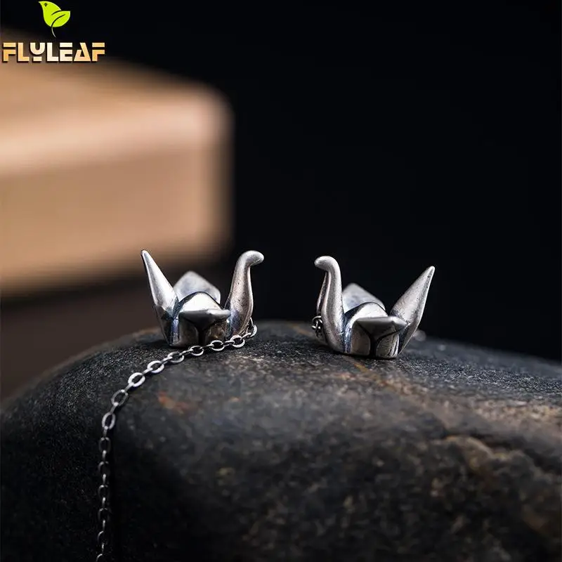 

925 Sterling Silver Paper Crane Long Tassel Earrings For Women Do The Old Handmade Vintage Jewelry Flyleaf 2021 New Arrival
