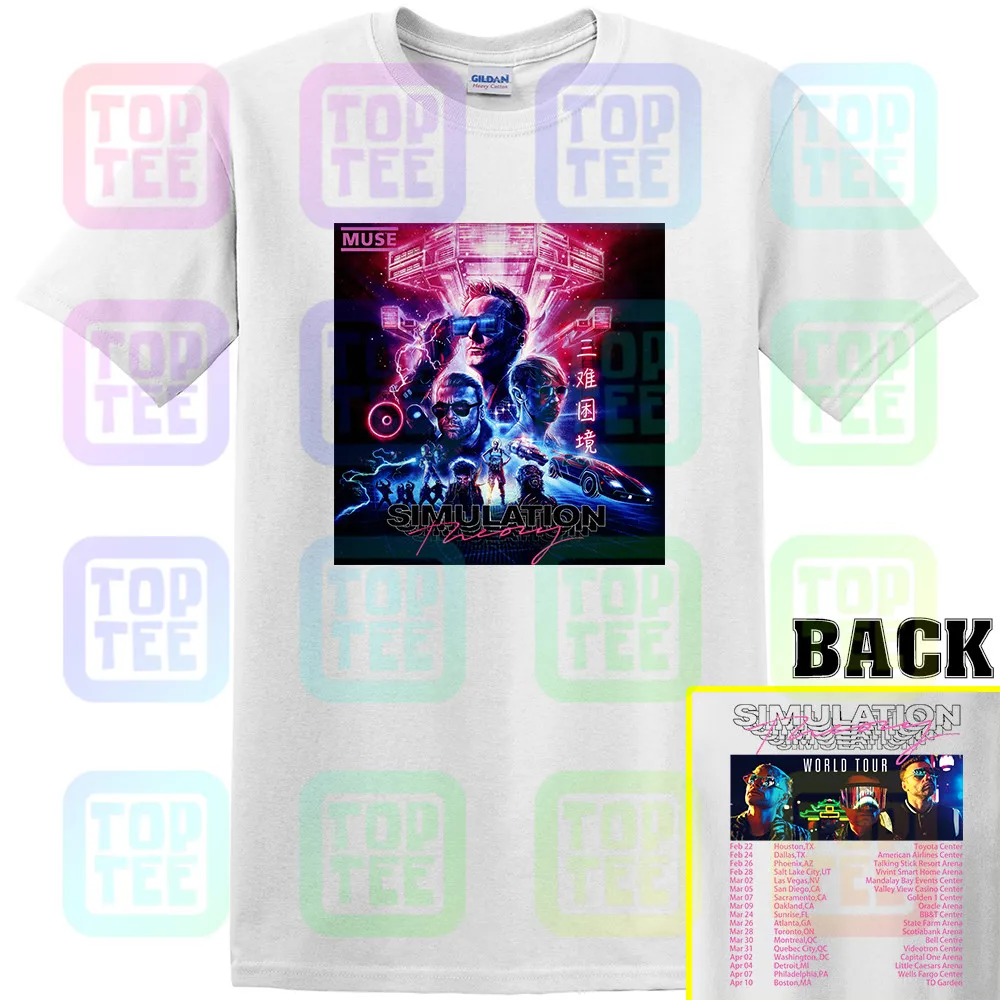 Новая футболка MUSE TOUR с 2 боковыми полосками 2019 | Мужская одежда
