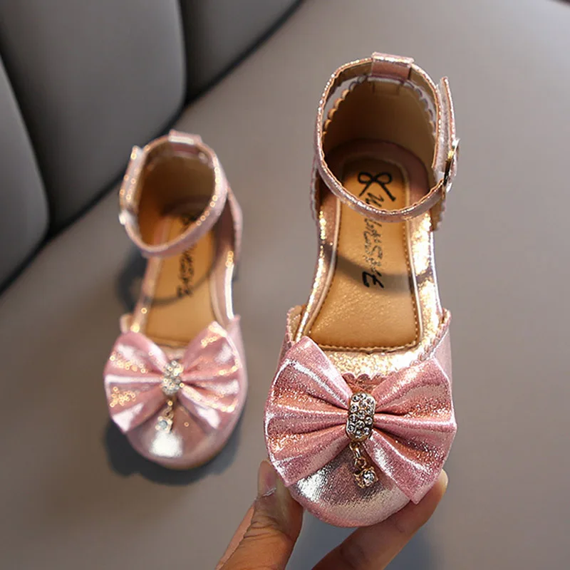 2020 г. летние сандалии для девочек галстук бабочка туфли принцессы малышей