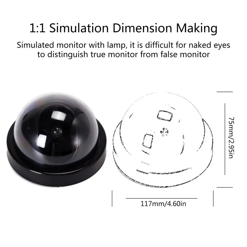 Simulated Surveillance Camera Fake Home Dome Dummy with Flash red LED Light Security camera indoor / outdoor | Безопасность и
