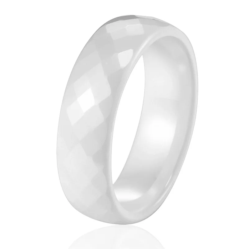 White 6mm TIGRADE 4/6 мм черный Керамика кольцо для обувь для мужчин и женщин; розовое платье ручной работы с кроя Одежда высшего качества ювелирные изделия, не оставляя на нем царапин Для женщин кольца, не вызывает аллергии - Цвет основного камня: White 6mm