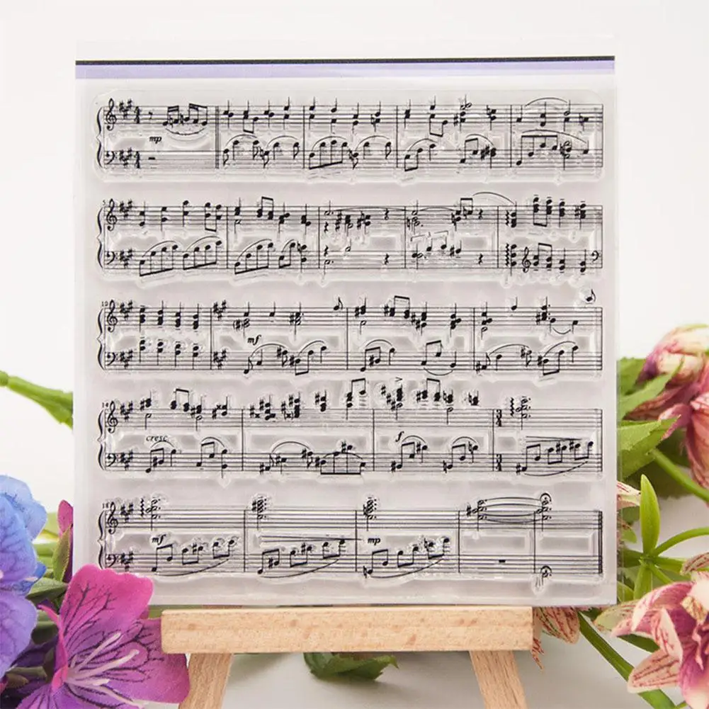 Music Notes Symbol Patterns Transparent Clear Silicone Stamp for Seal DIY Scrapbooking Photo Album Decorative Sheets | Дом и сад
