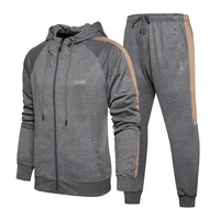 new mens sets casual fashion tracksuit hooded patchwork sweater and pant suit men clothing set sweatpants male
