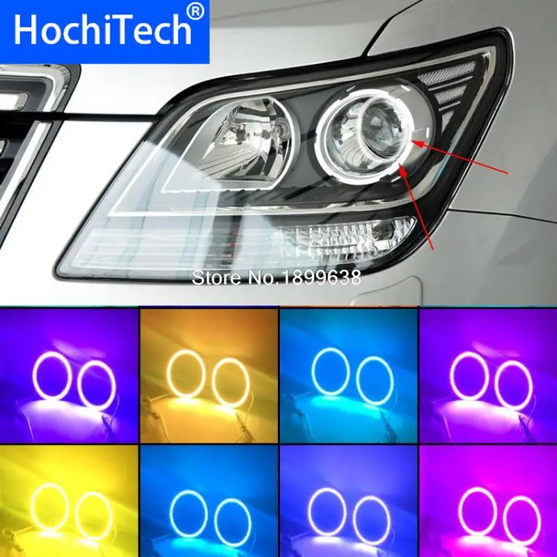 Супер яркий цвет 7 RGB комплект светодиодов глаза ангела с Дистанционный пульт