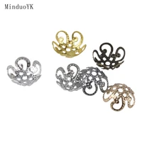 100 pcslot pendant charms filigree diy jewelry accessories hollow flower spacer beads end caps for jewelry making supplies