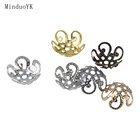 100 шт.лот кулоны подвески филигранные DIY ювелирные изделия аксессуары полые цветок отверстие бусины концевые колпачки для изготовления ювелирных изделий