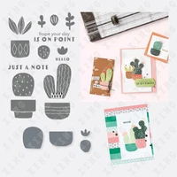 arrival new cactus hello stamps and metal dies arrivalscrapbook diary decoration embossing template diy greeting card handmade