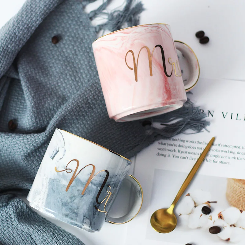 Couple Personalised Ceramic Coffee Mug Large Capacity Creative Esspresso Cups Simple Nordic Porcelain Drinkware DA60MK | Дом и сад