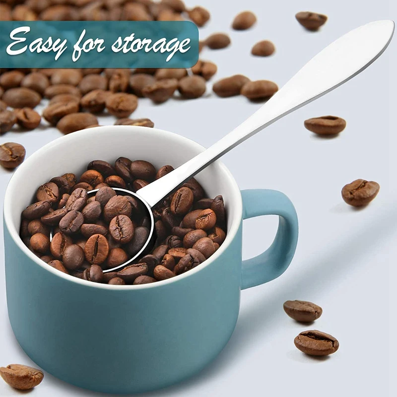 

HGHO 6 Pieces Coffee Scoop Stainless Steel Measuring Spoon Long Handle Tablespoon Stirring Spoon for Coffee Tea Sugar 20 Ml
