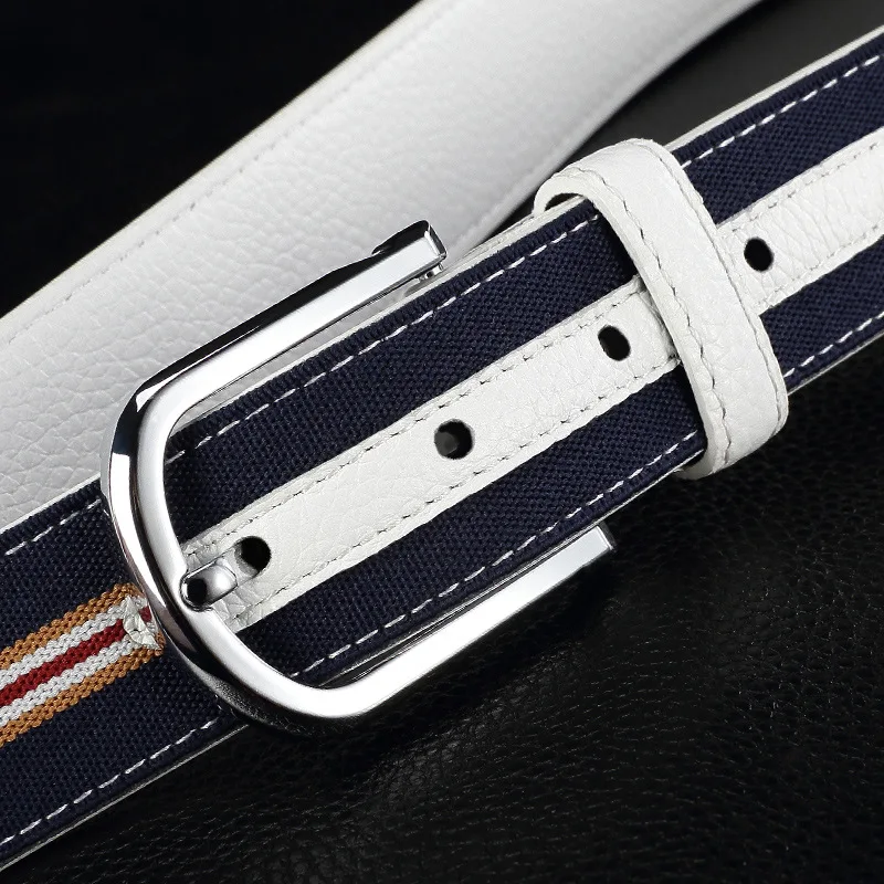 

Men's belts for young Korean casual fashion pin buckle leather belts for young men and students trendy brand design trousers