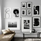 Черно-белая девушка Кино звезда абстрактное искусство холст картина скандинавские плакаты и принты современные настенные картины для декора гостиной