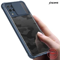 rzants for samsung galaxy a12 galaxy m12 case hard camouflage lens lens protection shockproof slim half clear thin cover