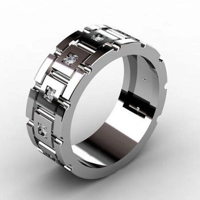 

Popular fashion simple men's business hand jewelry ring commemorative gift
