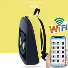 Fashion smart LED wearable device LED screen advertising DIY Wifi ios APP control backpack