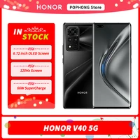 HONOR V40 Mobile Phone 6 72 inch OLED 120Hz Screen Dimensity 1000  Octa Core screen 66W SuperCharge GPU Turbo NFC Phone
