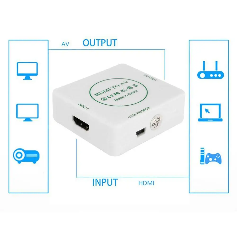 HDMI к RCA AV CVBS видео аудио сигнала конвертер адаптер ТВ VHS VCR DVD| |