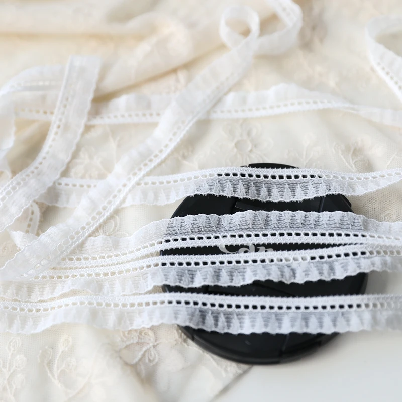 1 м Новая плиссированная гипюровая хлопковая кружевная отделка эластичная лента