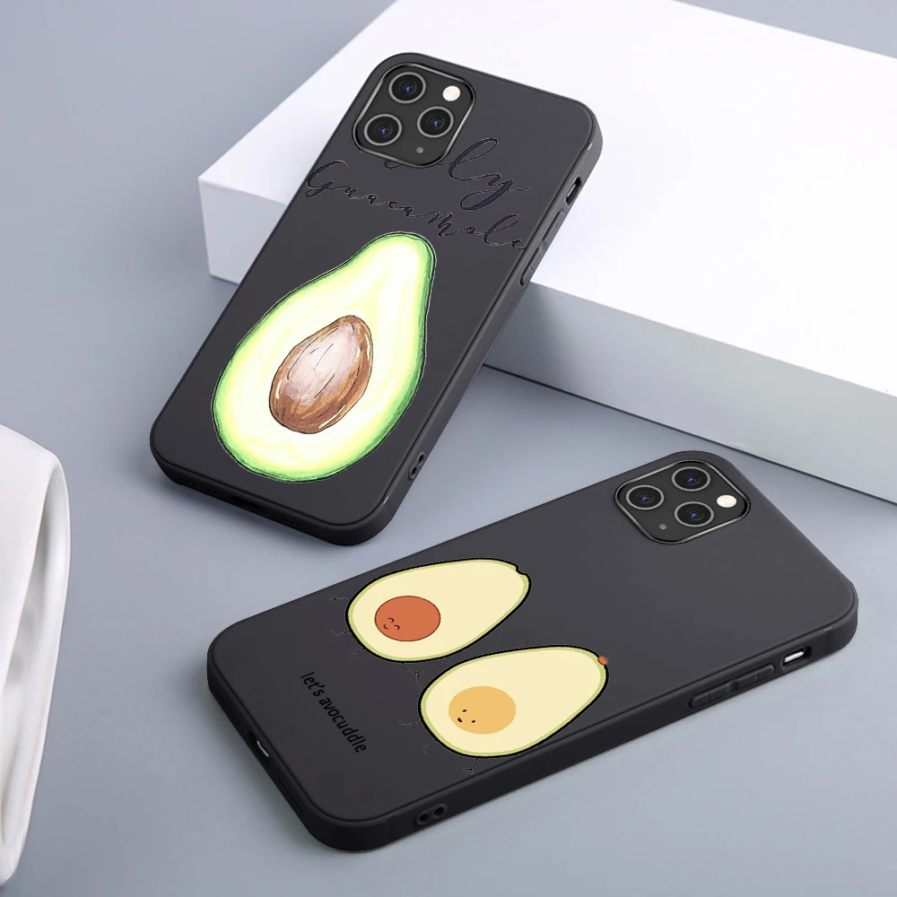 

Funny Avocado Case For iPhone 12 11 Pro Max Mini Cover for iPhone 11 X XR XS MAX 7 8 6 6S Plus 5S SE 2020 Soft TPU Phone Fundas
