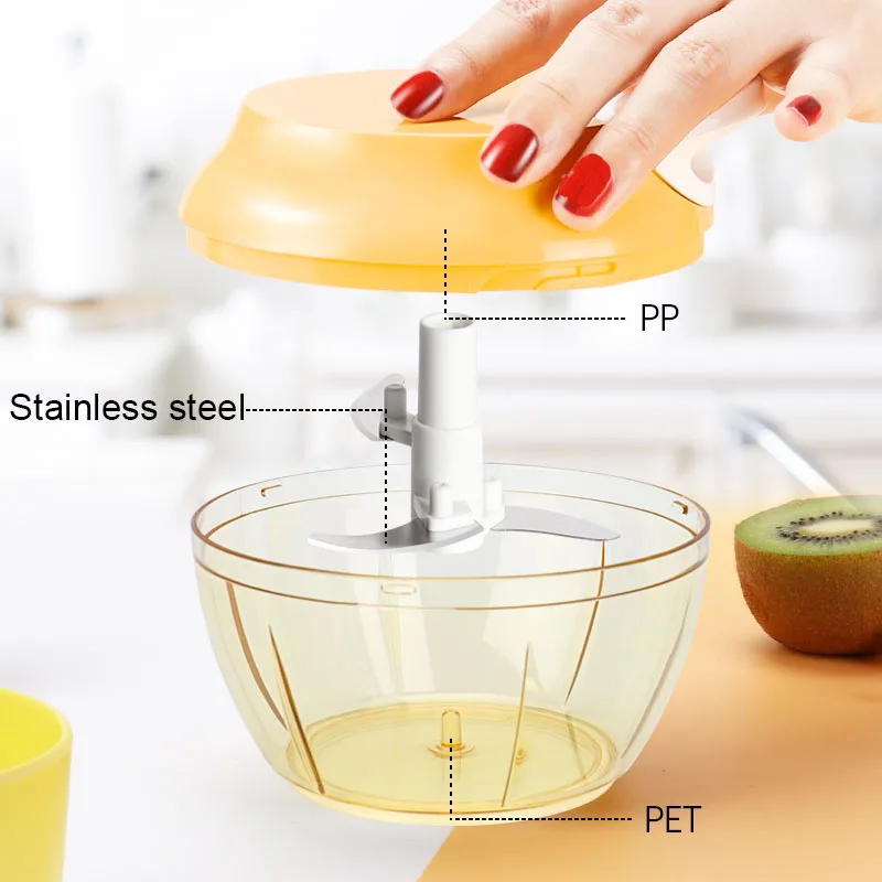 Hot Hand-Powered Whirlwind Food Chopper Rapid Vegetable Cutter Fruit Shredder Manual Carrot Potato Meat Grinder Kitchen Tool | Дом и сад