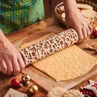 Рождество рельефная скалка для выпечки печенья печенье, фондан, пирог тесто ролик олень; Снежинка деревянный Кухня выпечки инструменты