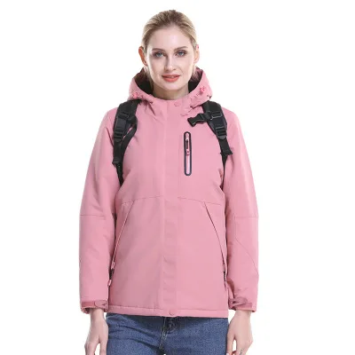 pink M Xiaomi Mijia Youpin мужские и wo мужские зимние толстые хлопковые куртки с usb-подогревом, водонепроницаемая ветровка для пеших прогулок, альпинизма, катания на лыжах - Цвет: pink M