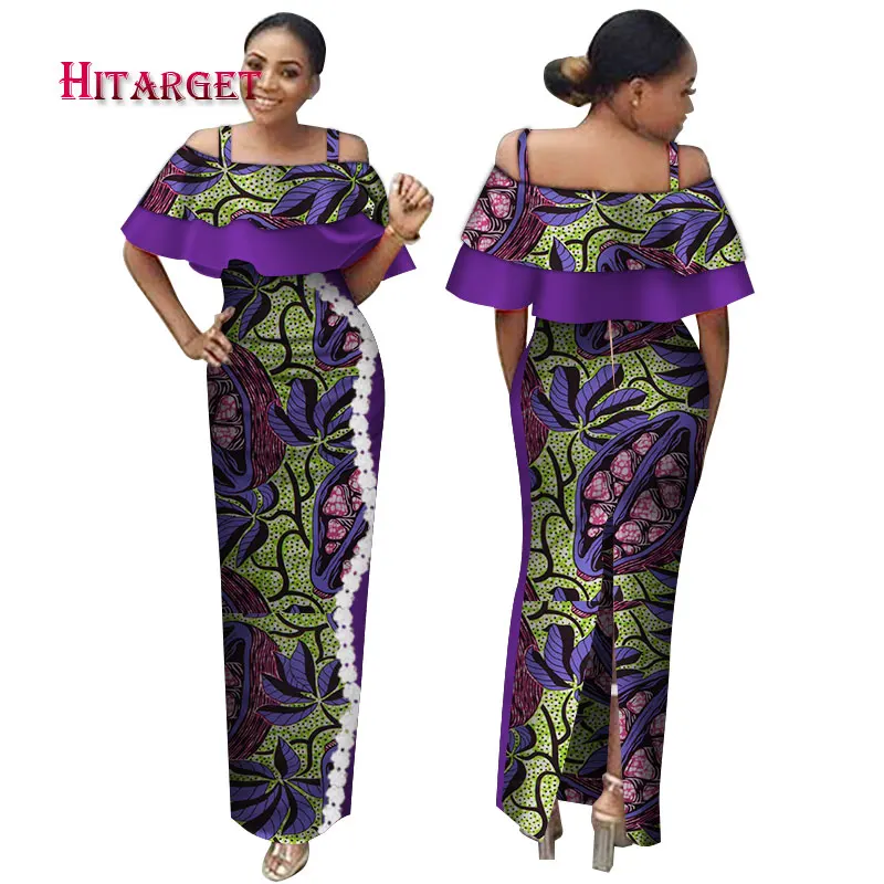 Модные африканские платья для женщин базин богатые сексуальные с вырезом