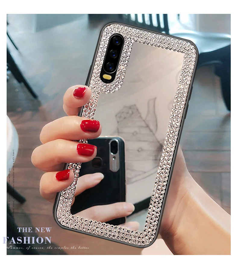 Женский зеркальный чехол со стразами и для телефона Huawei P40 P20 P30 Mate 40 20 30 Pro Lite