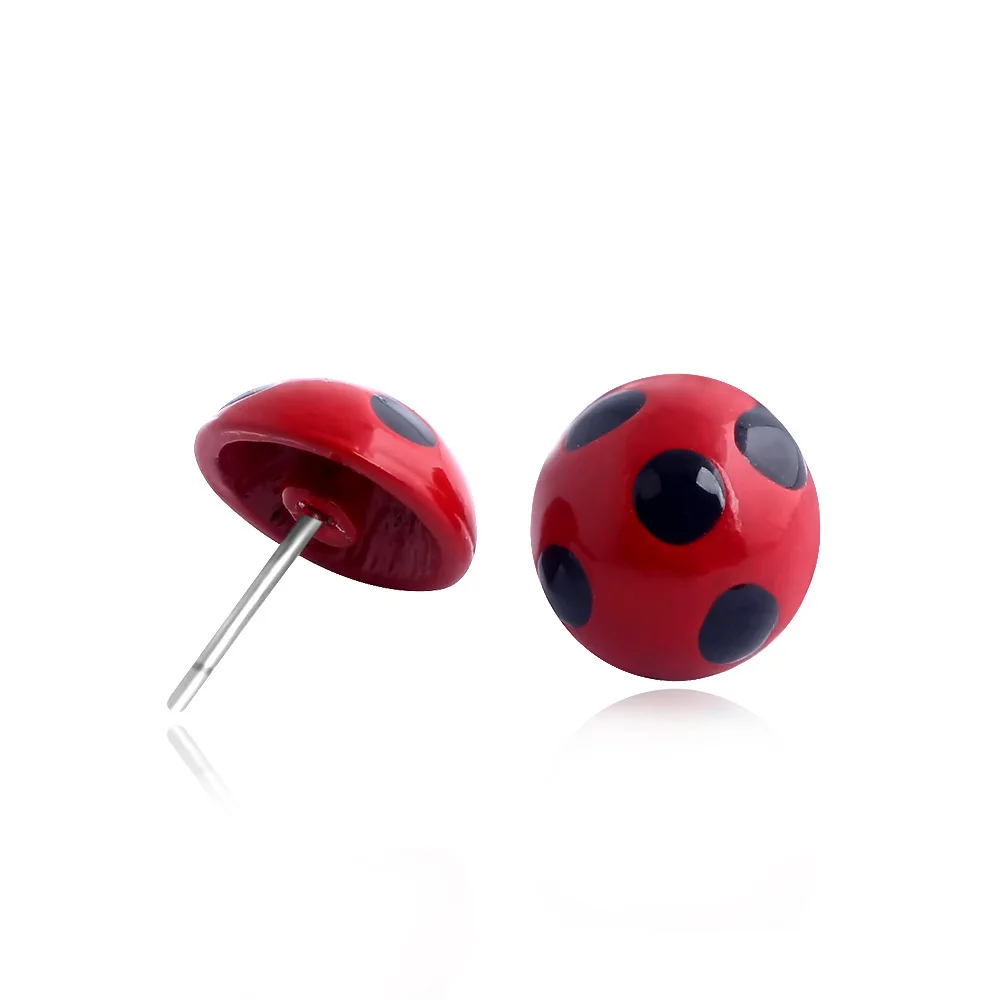 Милые серьги с божьей коровкой божья коровка черная кошка черный цвет океан