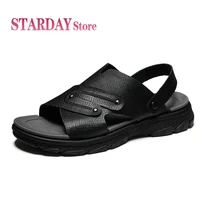 summe mens sandals comfortable genuine leather shoes fashion mens sandals oudoor wading men beach slippers casual sneakers