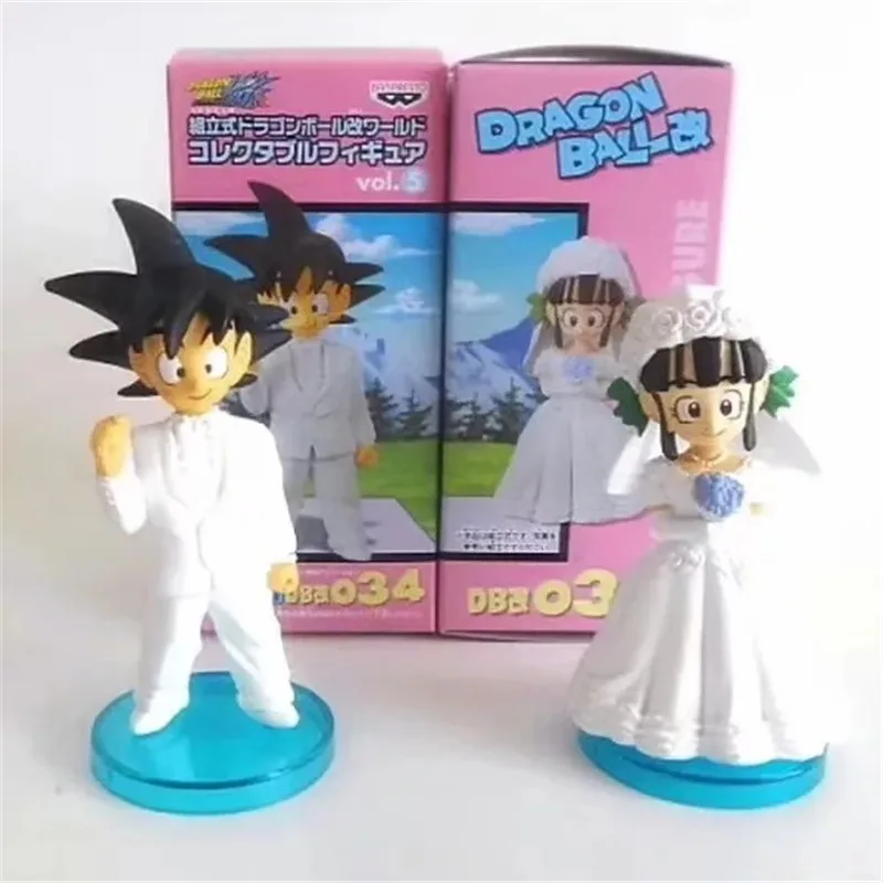 

8CM Anime Dragon Ball Series Son Goku Chichi 2Pcs Couples Figures Action Figure Model Toys Kids Gift Couples Gift