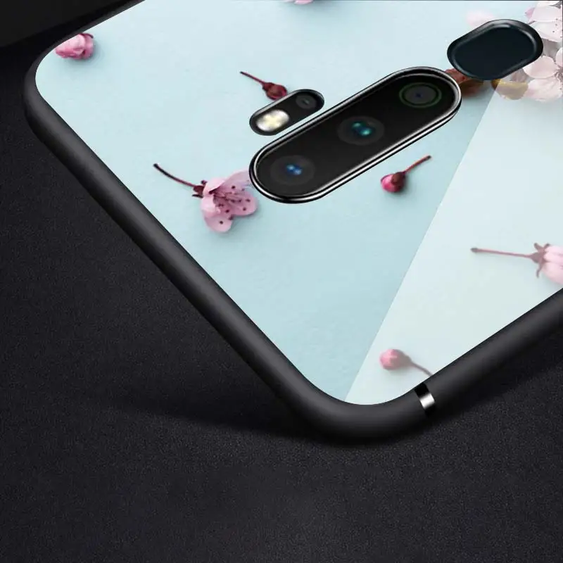

Rose Floral Flower for OPPO Reno 2 Z 2Z 2F 3 4 Pro 5G F7 A5 A9 2020 Super Bright Black Phone Case Soft Cover Shell