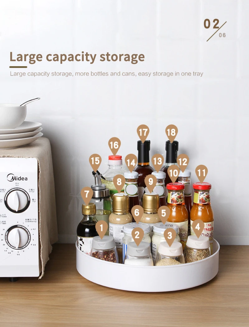 Вращающийся лоток для хранения 3 шт. нескользящий шкаф кладовой вращающийся