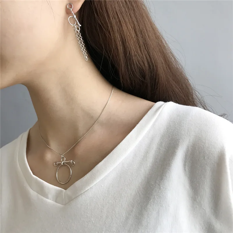 RUIYI реальные 925 Серебряный крест ожерелье с круглой подвеской для женщин модные