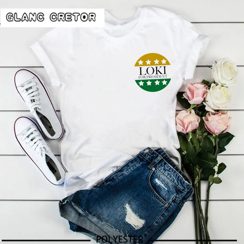 

2021 Loki Футболка женская Эстетическая Милая крутая футболка мужской уличный костюм топы футболки