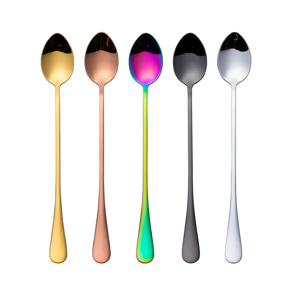 

Stainless steel spoon long handle pointed tip dessert ice cream coffee spoon ice cream spoon cocktail mixing spoon