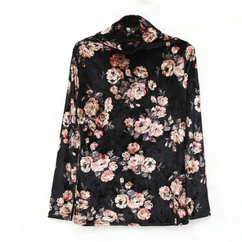 Женская бархатная Водолазка с длинным рукавом золотистая приталенная блузка и