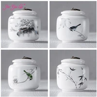 jia gui luo color glaze ceramic tea caddies tieguanyin sealed cans dried fruit portable travel tea box d054