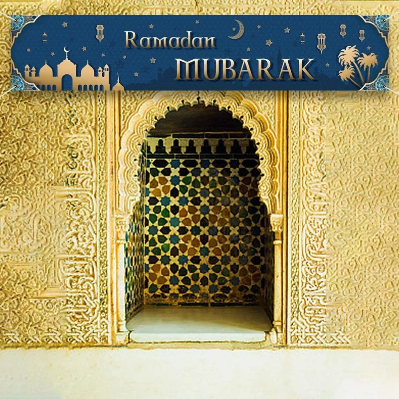 

Ramadan Mubarak Decorations Banner Ramadan Kareem Bunting Party Decorations Muslim Ramadan Welcome Porch Sign Islamic