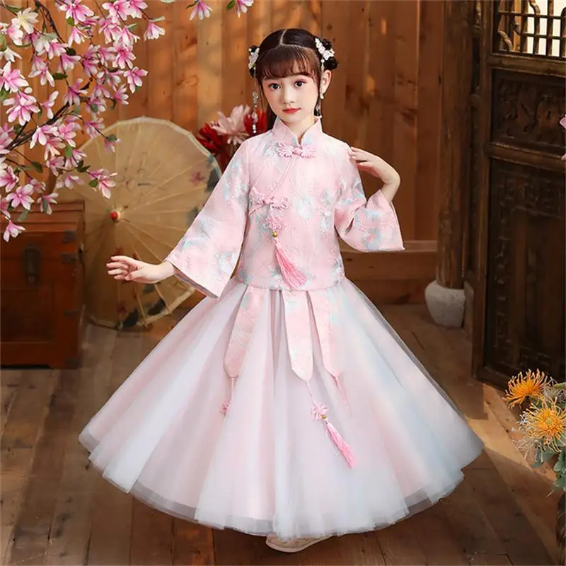 

Новинка 2020, костюм принцессы, Детский костюм Тан, платье ханьфу для девочек, элегантный сказочный костюм