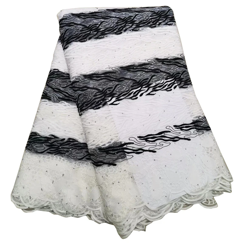 Лидер продаж 5 ярдов темно синяя африканская кружевная ткань 2019 высокое качество