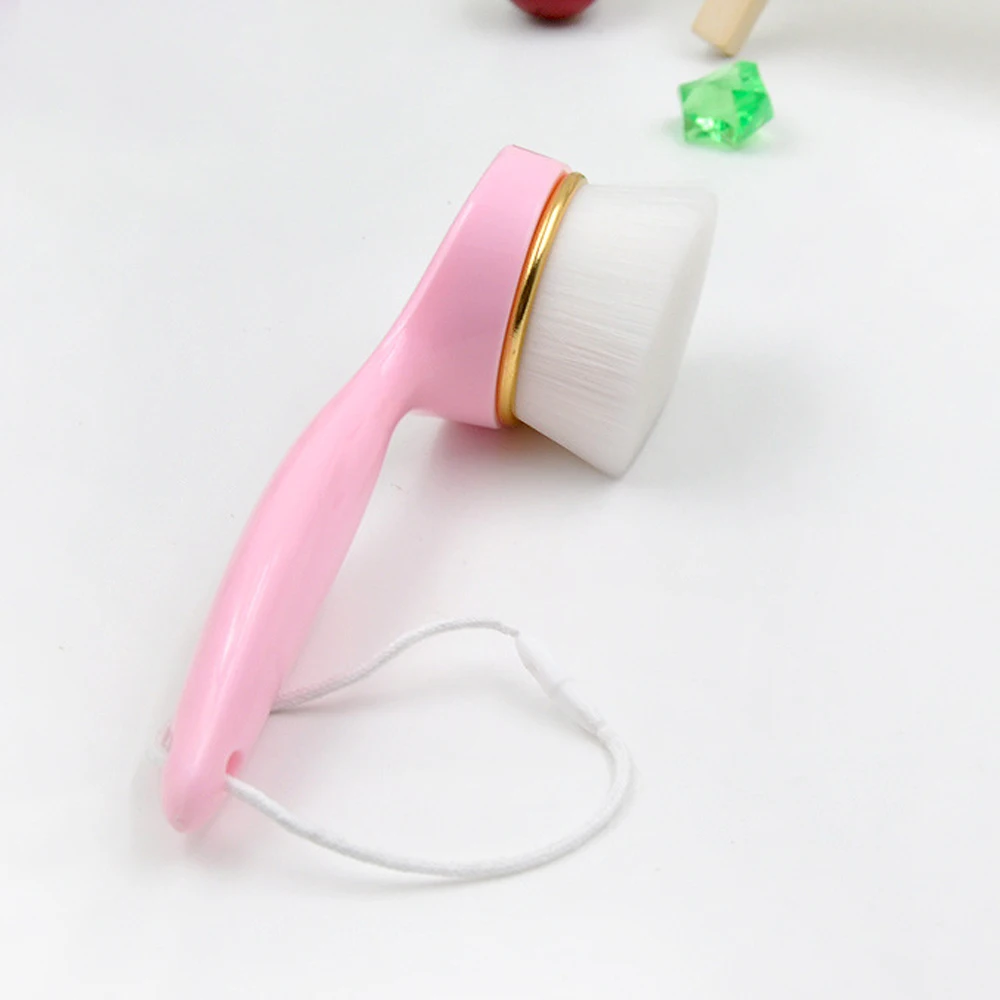 Facial Care Mild Fiber Oval Brush Makeup Cleansing Washing Brushes Beauty Long Handle Face Deep Clean | Красота и здоровье